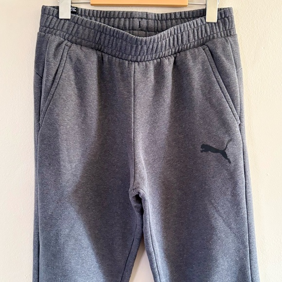 Puma Heather Grey Sweatpants with Logo & Cuffed Ankles - Picture 3 of 16